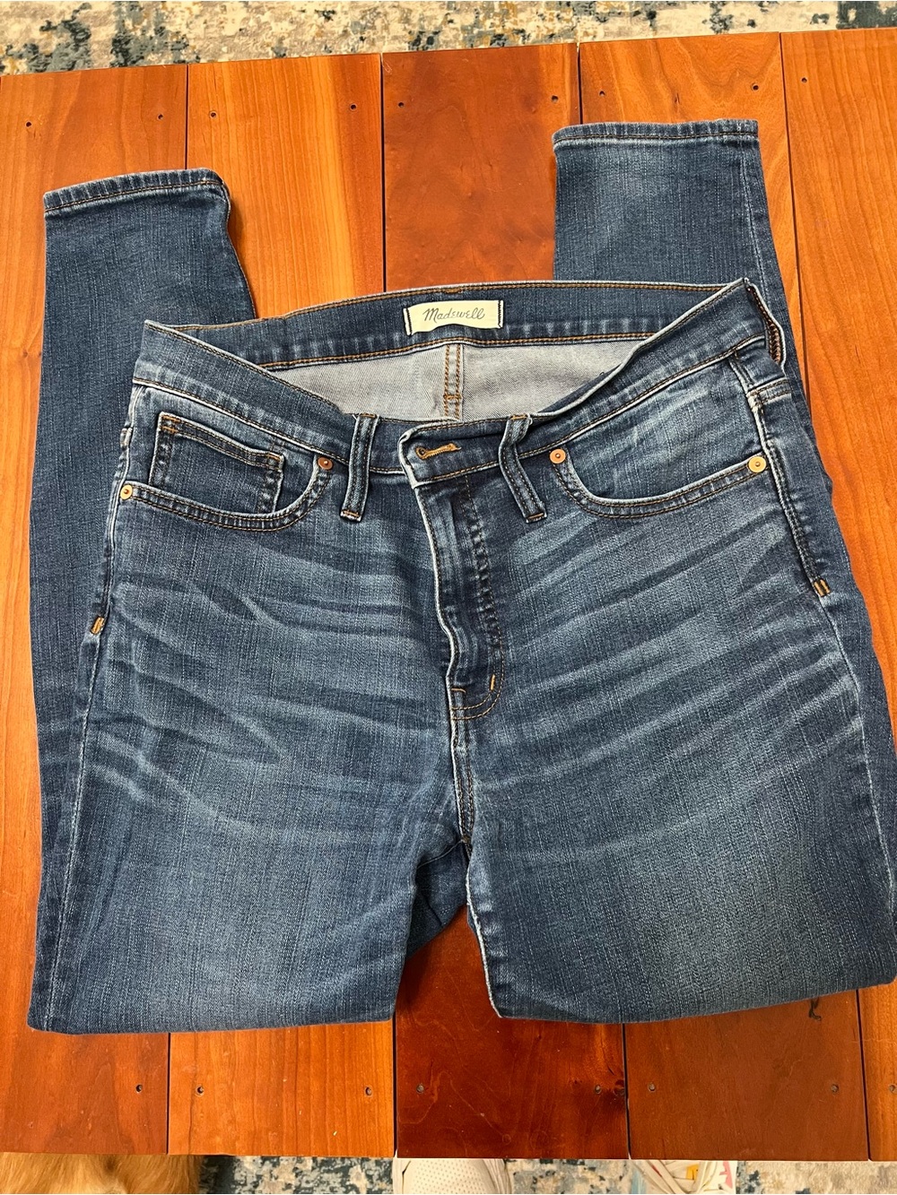 Madewell Women's Dark Blue Skinny Jeans—great condition!